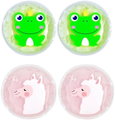 CALA Hot & Cold Eye Pads, Reusable Gel Eye Masks, Frog and Unicorn Design, Microwavable and Freezable, 2 Pairs