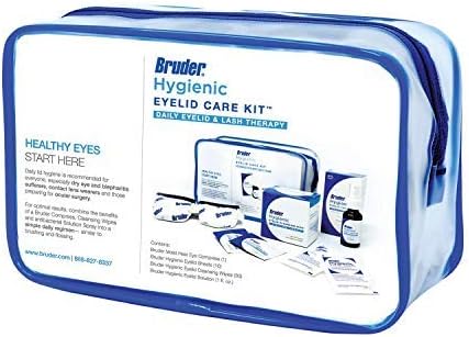 Bruder Hygienic Eyelid Care Kit - Moist Heat Eye Compress Mask, Eyelid Cleansing Wipes & Spray - Soothe Dry Eyes & Improve Health