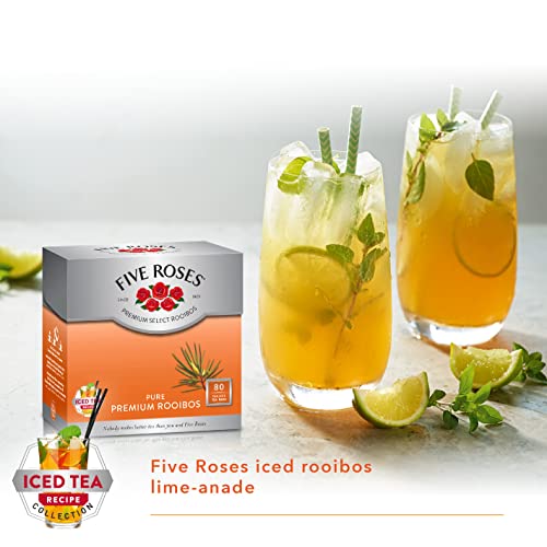 Five Roses - Rooibos Select Tea 80 Tagless Teabags | Naturally Caffeine Free | Keto Friendly | Rooibos From South Africa | Non GMO (Pack of 2)