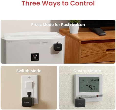 Switchbot Smart Switch Button Pusher (Bluetooth) – Fingerbot for Rocker Switch/One-Way Buttons, Black and White Set, App Timer Control, No Wiring, Optional Hub Required for Voice/Remote, White