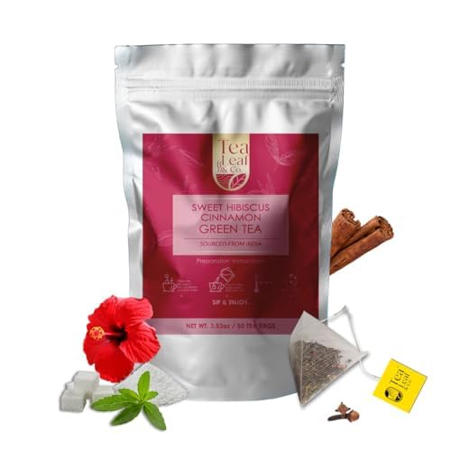 Sweet Hibiscus Cinnamon Green Tea 200gm, Natural Herbal Infusion, 100 Bags