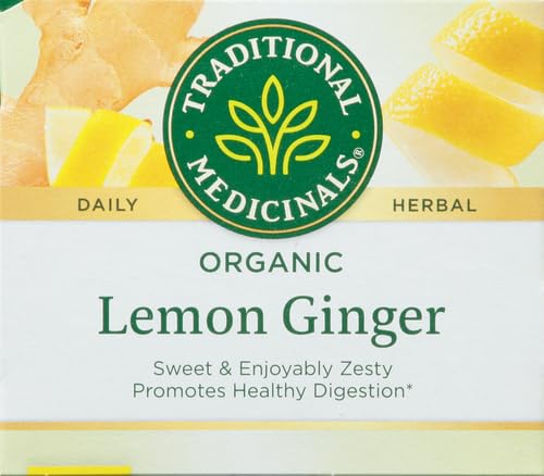 Traditional Medicinals Organic Lemon Ginger Tea, 1.13 Oz, 16 Count (Pack of 2)