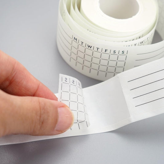 Monthly & Weekly Habit Tracker Writable Journal Spread Washi Sticker Roll Die-Cut/Monthly-49 Stickers/Weekly-120 Stickers/Set of 2