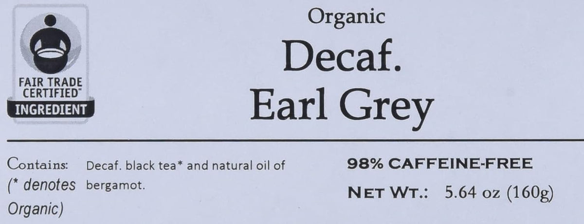 Davidson's Organics, Decaffeinated Earl Grey, 100-count Unwrapped Tea Bags