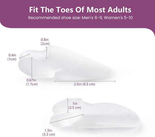 Promifun Bunion Cushion Protector, 10 Packs of Bunion Corrector Pads with Separator for Big Toe, Gel Shield for Foot Pain Relief, Calluses, Corns - Clear