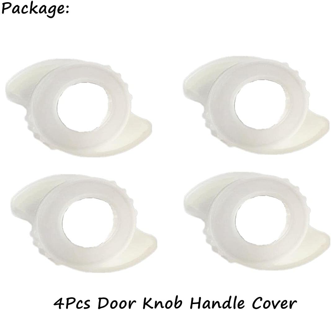 4Pcs(3"W x 2" D) Silicone Door Knob Grips - Anti-Static Door Knob Cover - Great Grips with Glow Inserts Sleep Aids-Silicone Doorknob Bumper Grips, Open Doors Easily