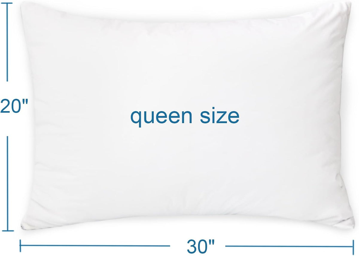 4 Pack Pillow Protectors with Zipper Standard Size, Waterproof, White