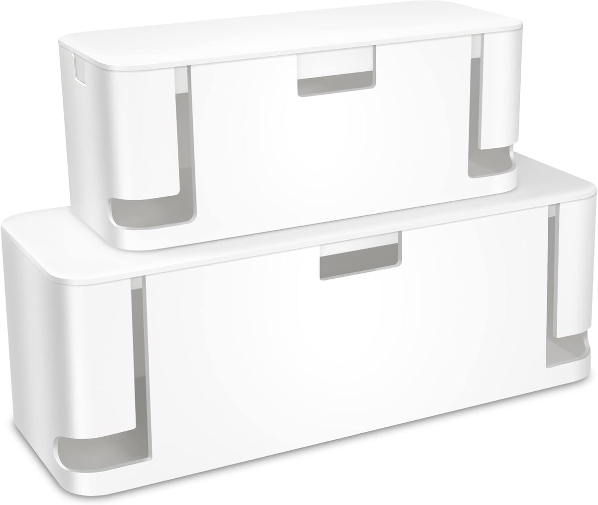 ZhiYo 2 Pack Cable Management Box, Medium & XL, Power Strip Organizer Black