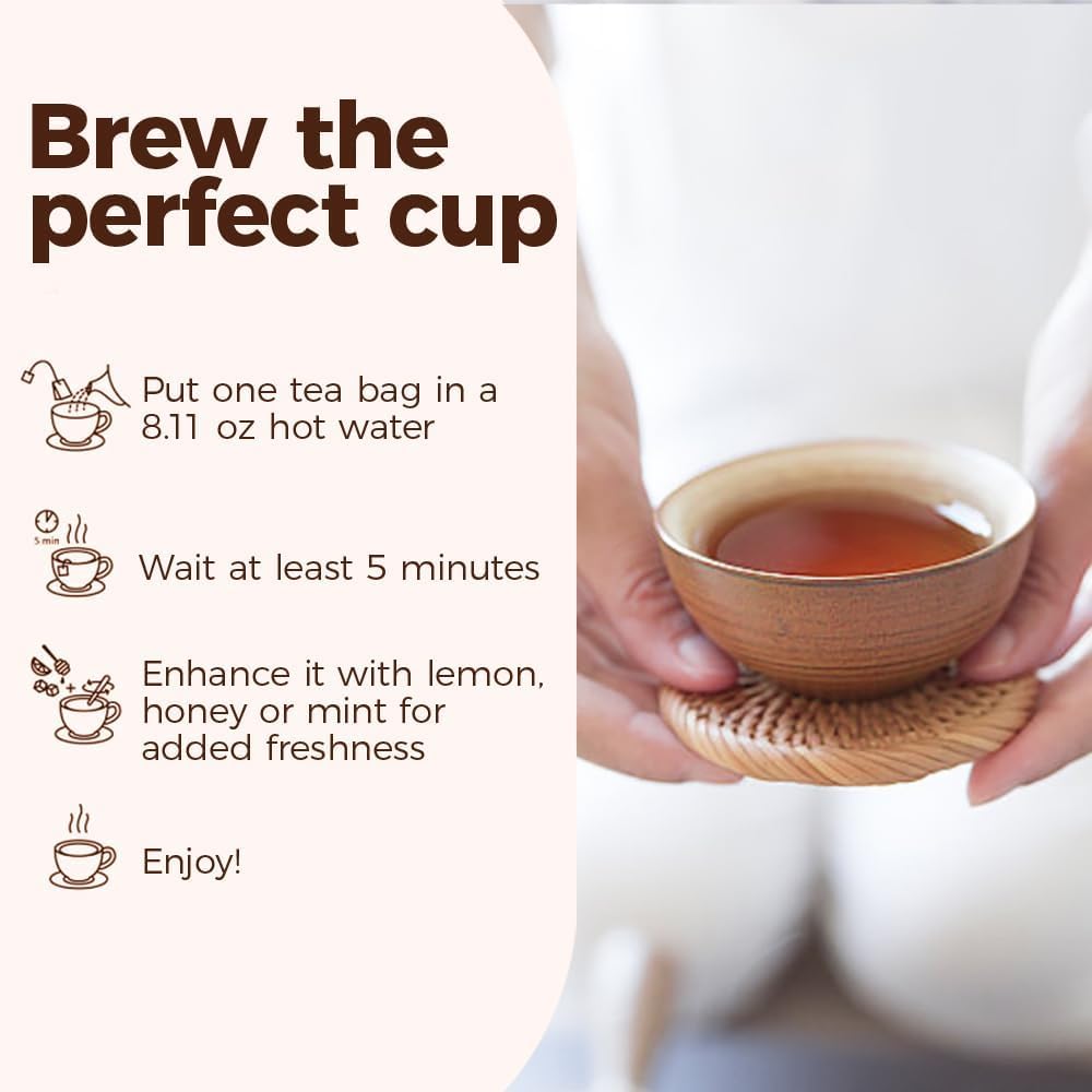WOTIHA Premium Ceylon Cinnamon Tea Bags (75 Count) - 100% Pure Cinnamon Sticks for Blood Sugar Support & Relaxation - Caffeine-Free, Sugar-Free, Vegan, No Additives