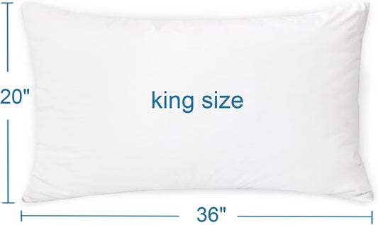 4 Pack Pillow Protectors with Zipper Standard Size Breathable & Noiseless Pillow Protector 100% Waterproof Pillow Cases 20''×26'' White Pillow Covers