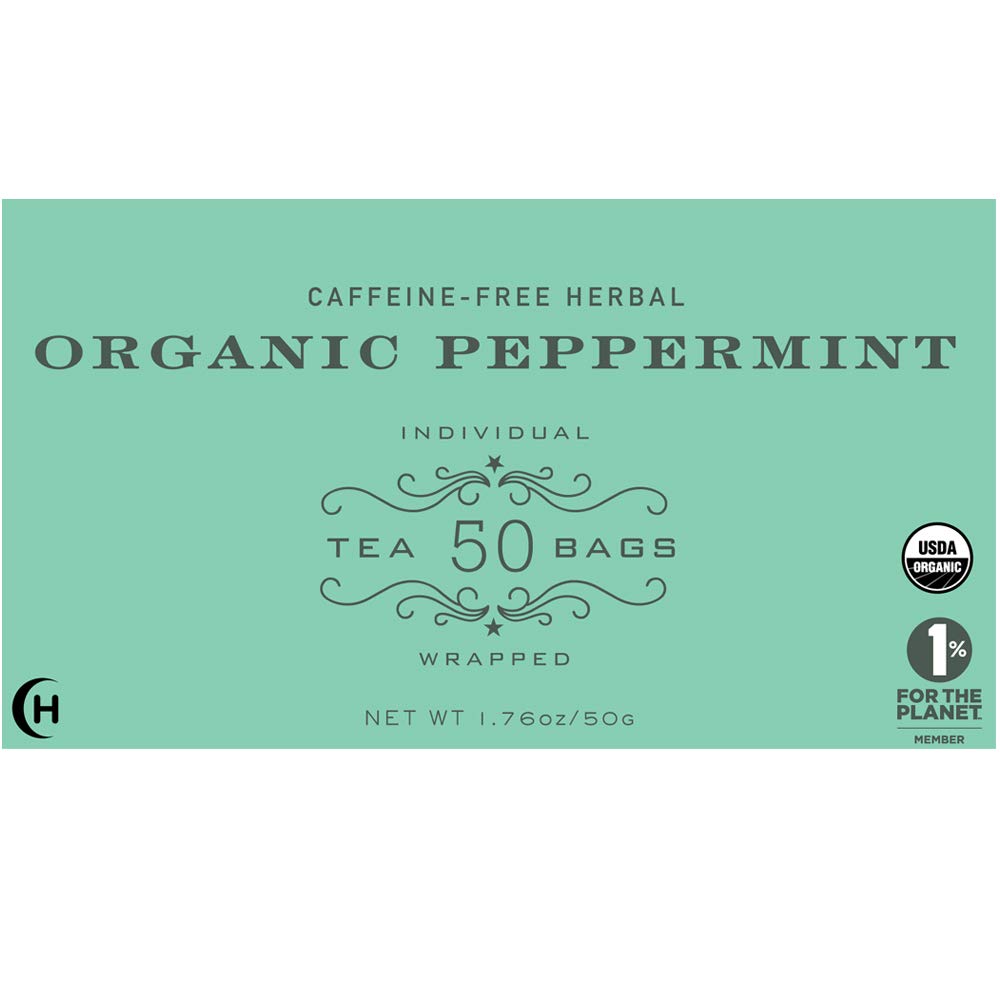Harney & Sons Organic Peppermint Herbal Tea Bags, 50 Count