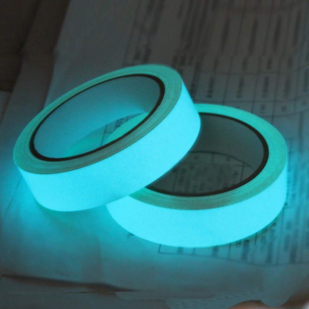 2X Glow-in-Dark Luminous Tape Blue Adhesive Strip Floor Fluorescent 10ft Roll