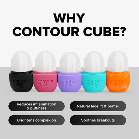 Contour Cube Original - Ice Roller for Sculpting & De-Puffing - Face Ice Roller & Massager with BPA-Free Silicone - Ice Mold for Face - Skin Care Tools for Daily Skincare (180ml) - Marble