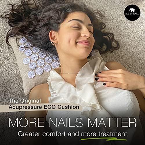 Bed of Nails ECO Set – Original Bon Acupressure Design with 10962 Precision Nails, Mat: 28.5 x 16.5 x 1", Pillow: 14.5 x 6 x 4"