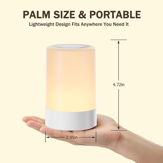 G Keni Nursery Night Light for Baby, Portable LED Touch Night Lamp for Kids and Adult, Breastfeeding, Sleep Aid, USB Rechargeable Nursing Lamp, Bedside Dimmable Warm Night Light, Soft Eye Caring