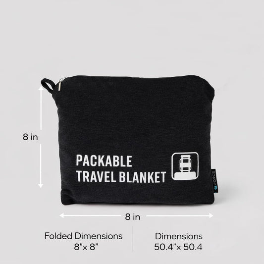 GForce Jersey Knit Travel Blanket| Packable| Fits Over Handle | Soft| Easy to Travel| Grey | Travel | Bag | Blanket |
