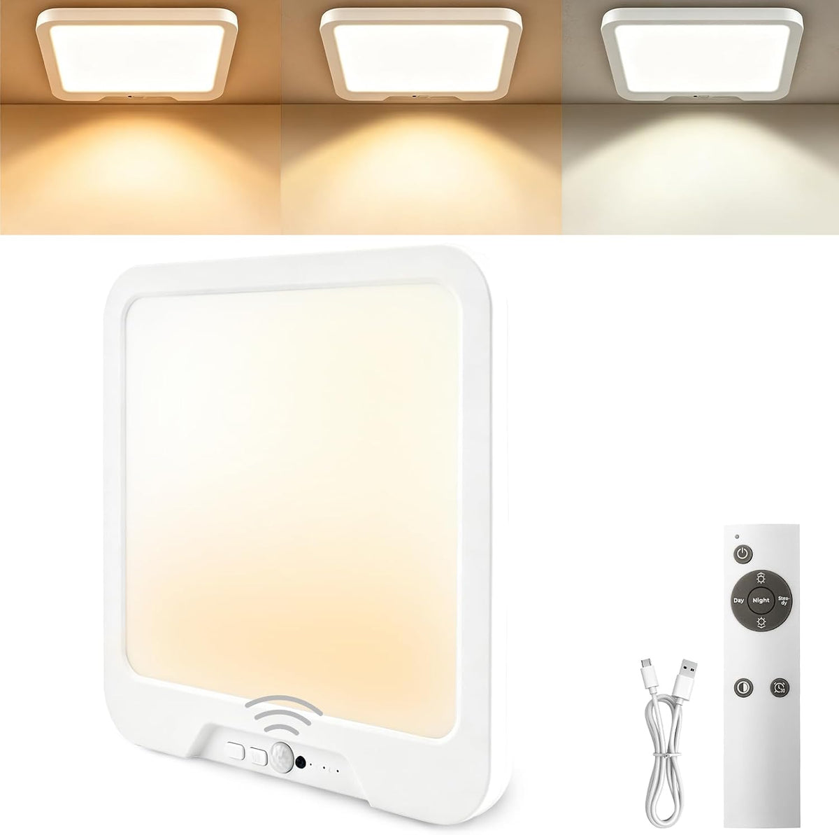 OSIDEN Rechargeable Motion Sensor Ceiling Light with Remote