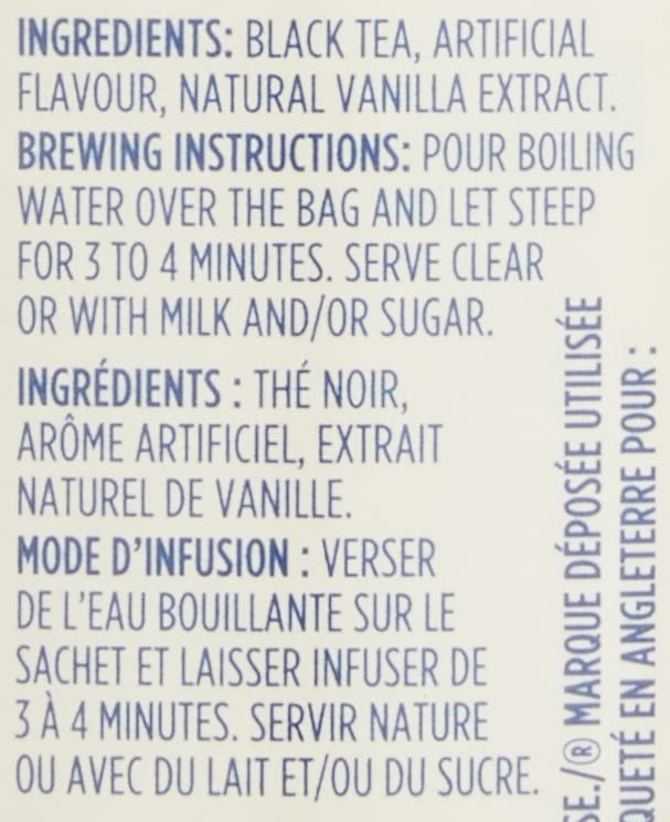Tetley Tea Earl Grey Vanilla 24 Round Tea Bags