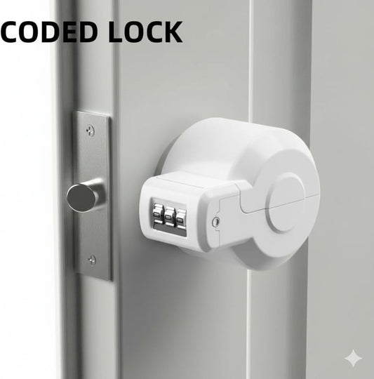 PUGED Door Knob Lockout Device Cover to Disable Doorknob/Faucet/Water Valve Hose Lock Door Handle Temporary Lock for Bedroom Door from Outside Door Handle Without Drilling (1, White)