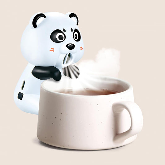Cooling Clip-On Mini Fan 3 Speed Hands Free Food Cooling (Panda)