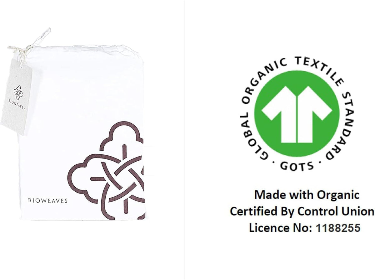 Bioweaves 100% Organic Cotton Breathable Pillow Protectors GOTS Certified with Zipped Closure – Standard, 20 x 26 inches, 2-Pack