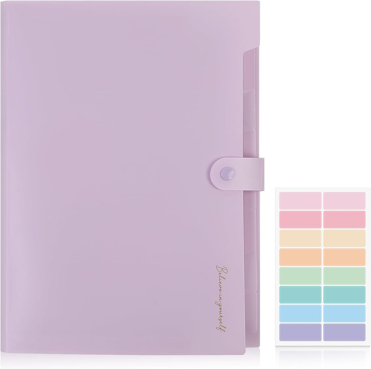 SKYDUE Expanding File Folder, Accordion File Organizer with 8 Pockets, Expandable Document Paper Receipt Holder for School Office Hospital, Letter/A4 Size Pink