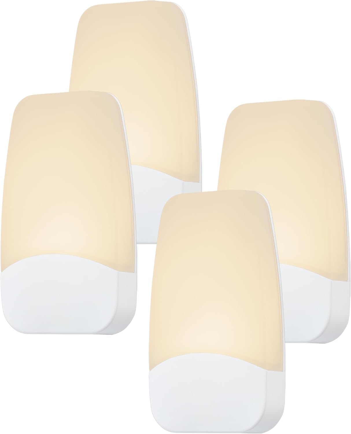 GE Sleeplite Night Lights Plug Into Wall, Dusk to Dawn Sensor, Ambient Lighting, Sleep Aid, Bathroom Decor, LED Lights for Bedroom, Apartment Essentials, Smart Home,86153, Amber, 4 Pack