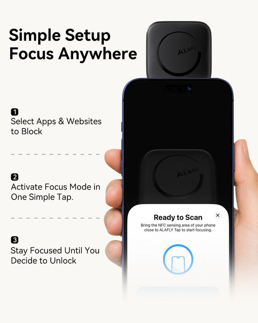 Phone Access Blocker Device - Subscription-Free Magnetic Focus Device for iPhone & Android - Strict Mode App Blocker to Reduce Screen Time & Distractions - Improve Focus & Productivity for Work, Study