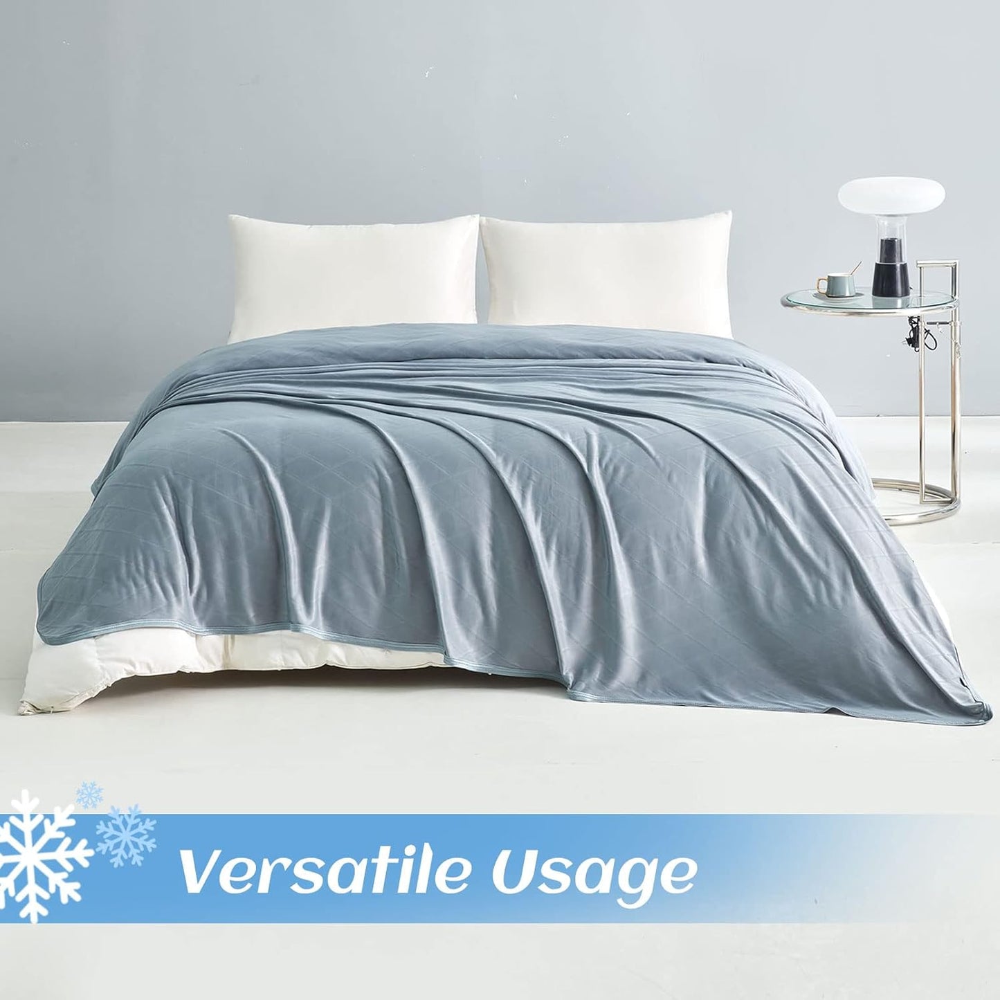 Ailemei Direct Cooling Throw Blanket for Hot Sleepers,Double Sided Cold Effect, Lightweight Breathable Summer Bed Blanket for Couch, Transfer Heat to Keep Body Cool Night Sweats,50"x70"