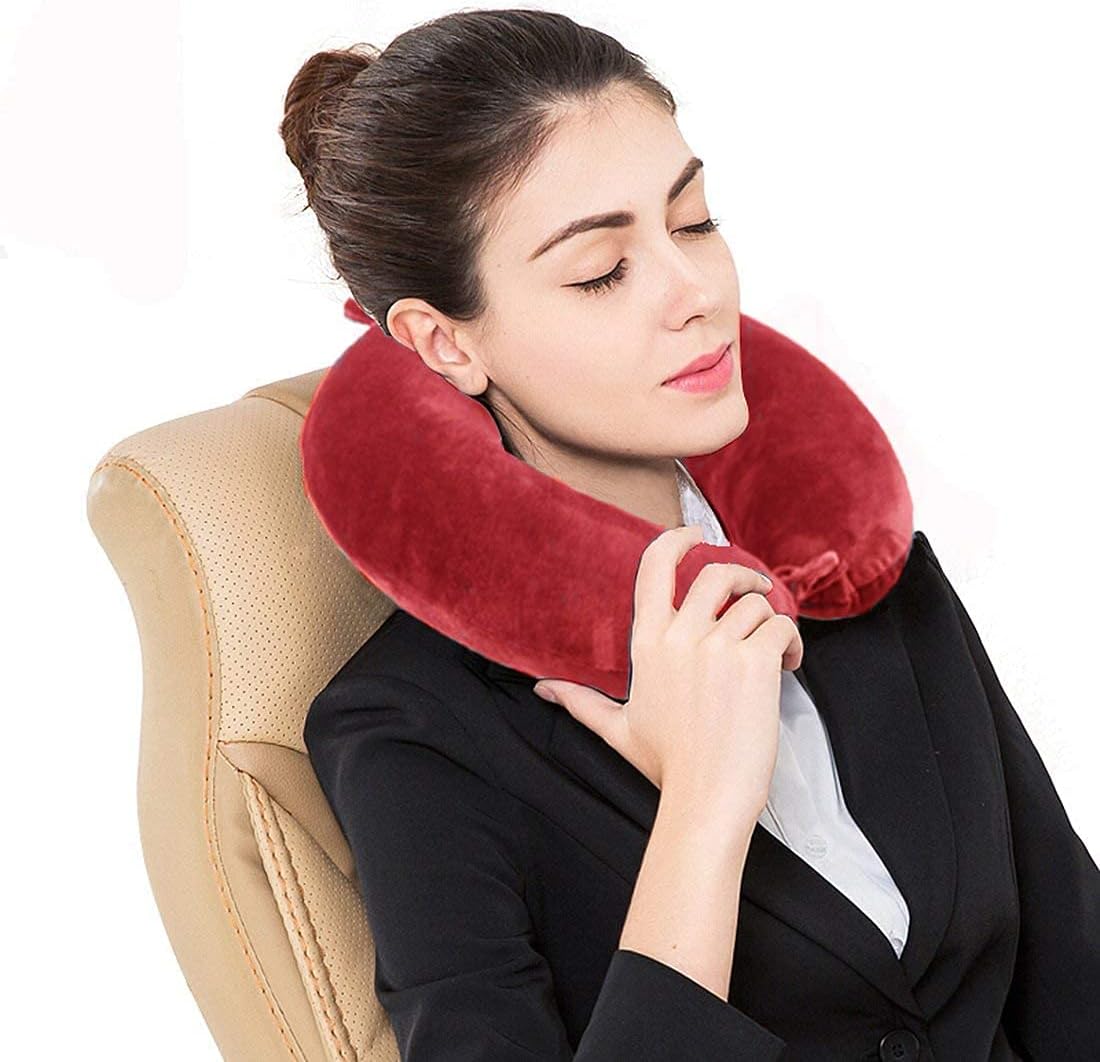 GDEOUP Travel Pillow 100% Pure Comfortable U Shape Memory Foam Pillows Neck and Head Support Portable Travel Neck Pillow Suitable for Planes Airplane for Traveling,Train,Self-Drivingng Car,(Grey)