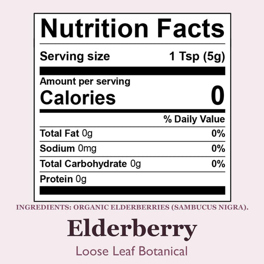 Organic Positively Botanicals Company, Elderberry, Herbal Tea Loose Leaf Botanical, 4 Ounce