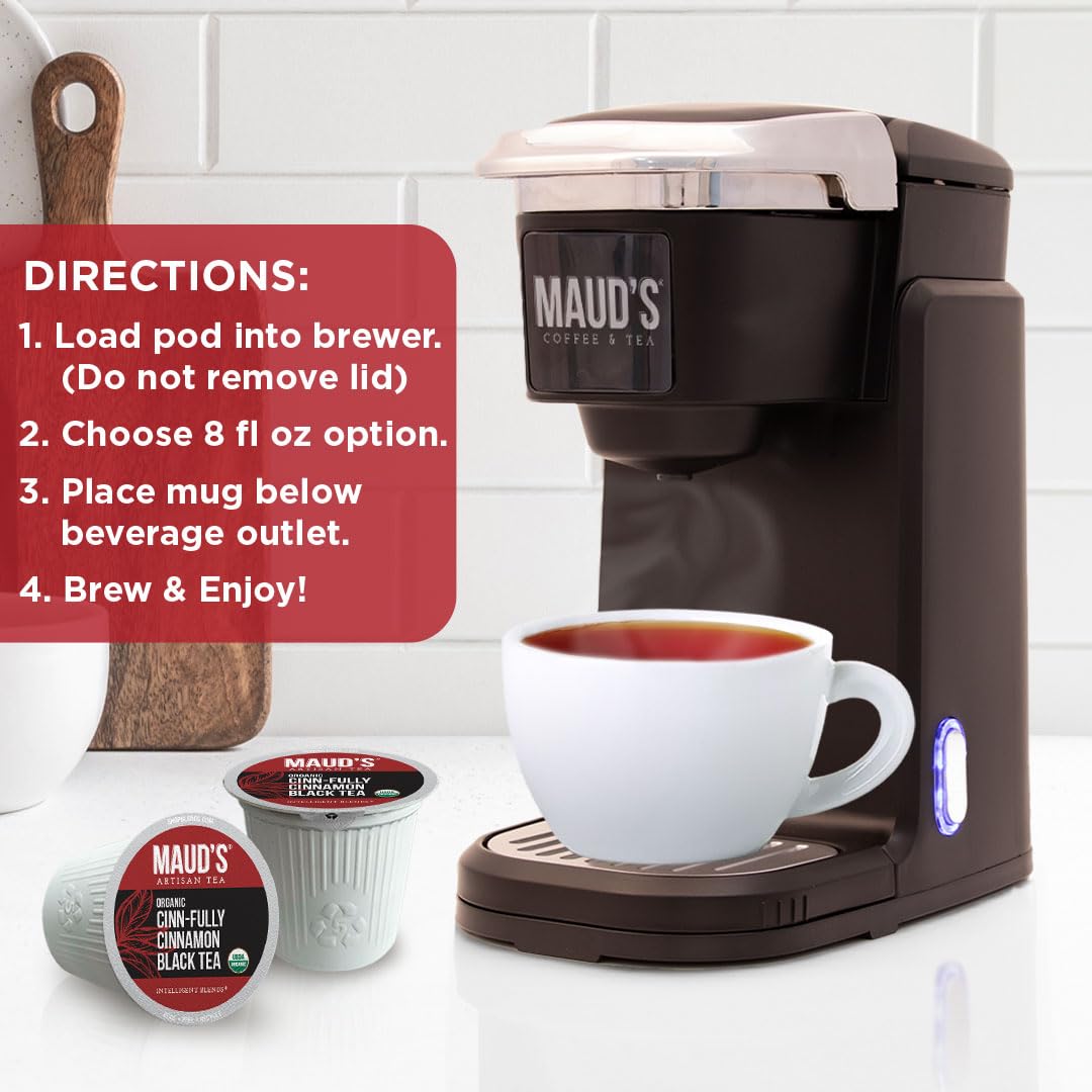 Maud's Organic Cinnamon Black Tea Pods, 22ct