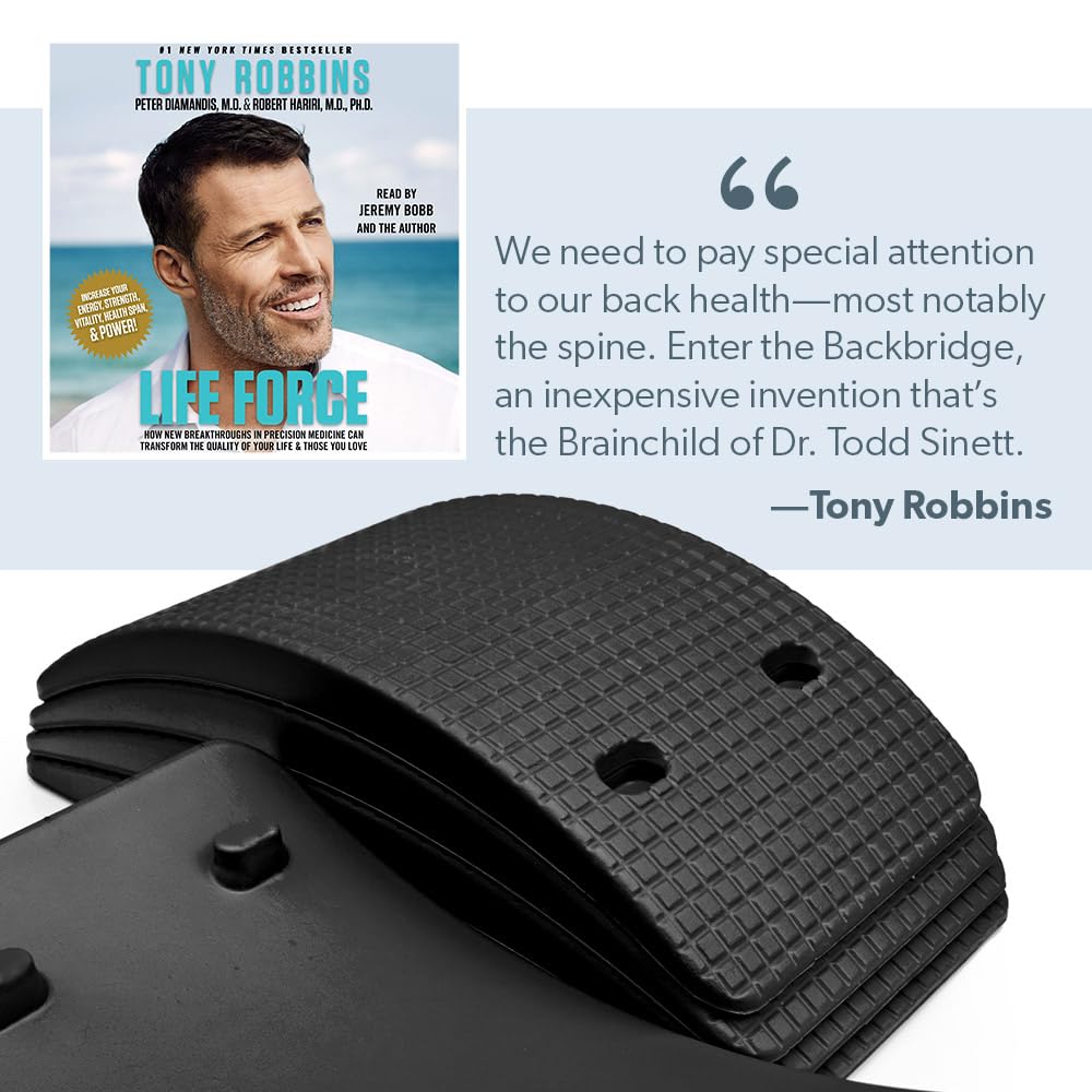 (Grey), Adjustable Lower & Upper Back Stretcher For Lumbar Support Spine Alignment & Back Pain Relief By Renowned Kinesiologist Dr. Sinett