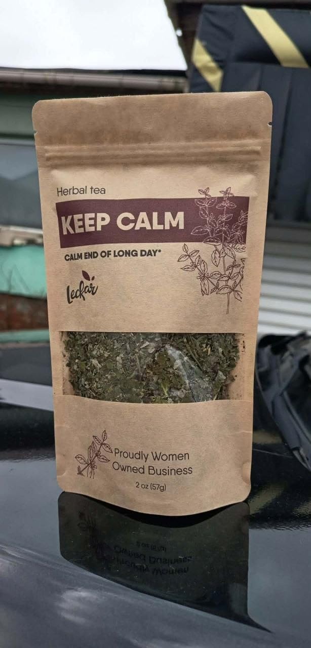 Keep Calm Valerian Root, Lavender, Peppermint Herbal Tea Loose Leaf Relaxing Wellness Blend Caffeine-Free | Daily stress support & Enhanced sleep quality Helps you ease into sleep naturally