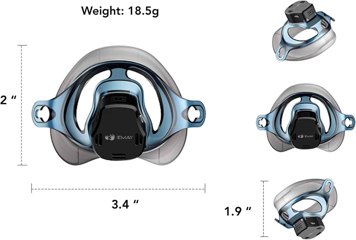 EMAY Sleep Breathing Monitor for Airflow Tracking | Record Breathing Continuously On the App | Monitor Sleep Quality and Respiratory Events | Generate Professional Sleep Report with Data Analysis
