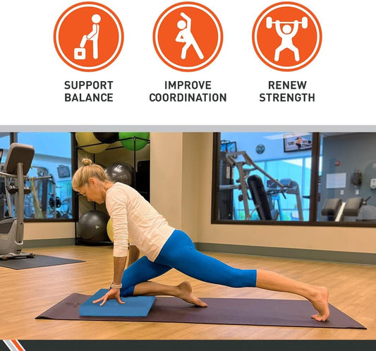 Body Sport Non-Slip Balance Pad – Improve Balance & Build Strength – Physical Therapy & Yoga Pad for Home & Gym – 19" x 16" x 2 1/4", Blue