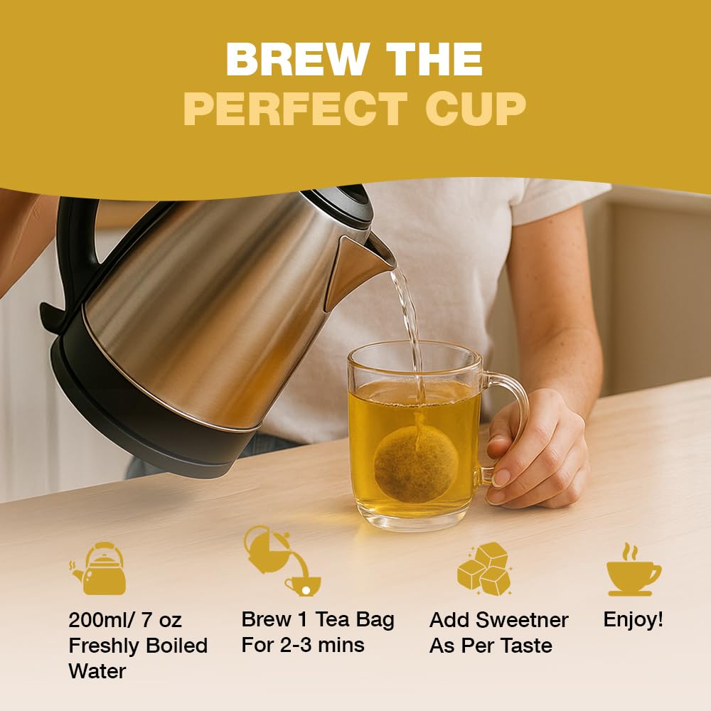 HANDPICK Organic Ginger Tea (100 Tea Bags) 100% Pure Ginger Root, Non GMO