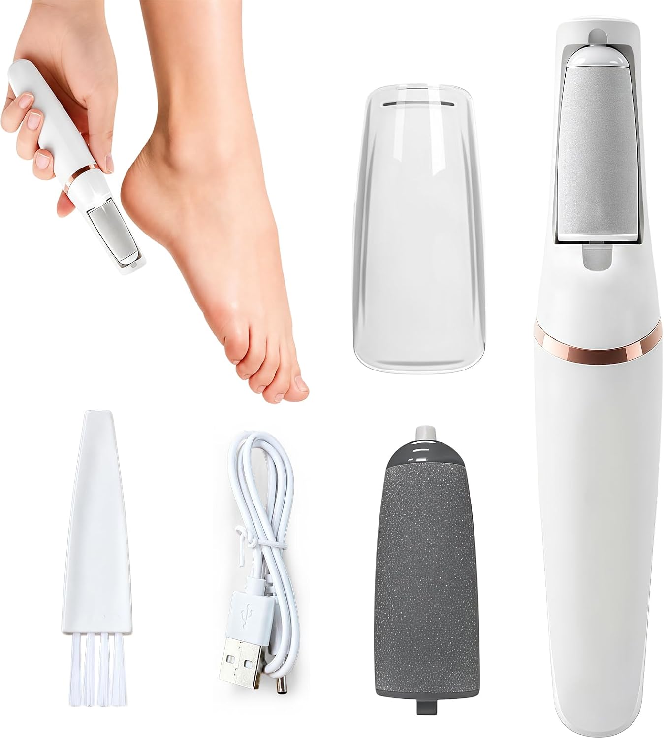 Electric Callus Removers for Feet, Upgraded Electric Foot Callus Remover, Rechargeable Portable Electronic Foot File Pedicure Tools, Feet Care for Dry&Dead Skin for Feet & Hands (Pink)
