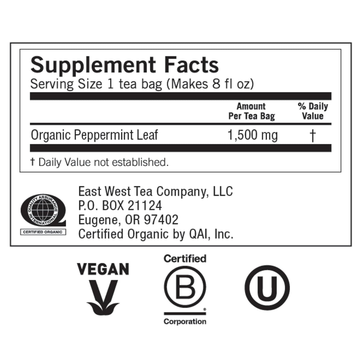 Yogi Purely Peppermint Tea 16BAGS NET WT 0.85OZ (24G)