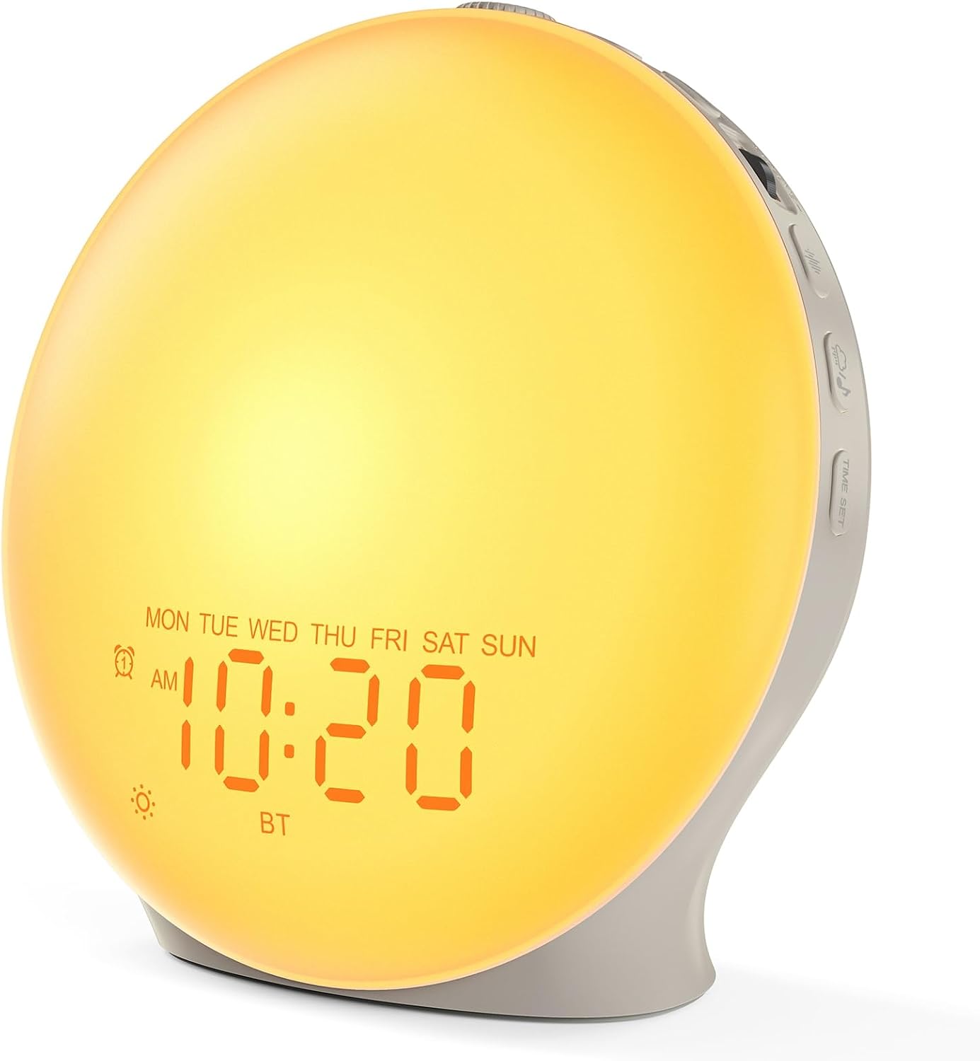 JALL Sunrise Alarm Clock White Noise Machine with 25 Nature Sleep Sounds, Fully Dimmable Clock for Bedrooms, Heavy Sleepers, 17 Light Modes, Bluetooth Speaker