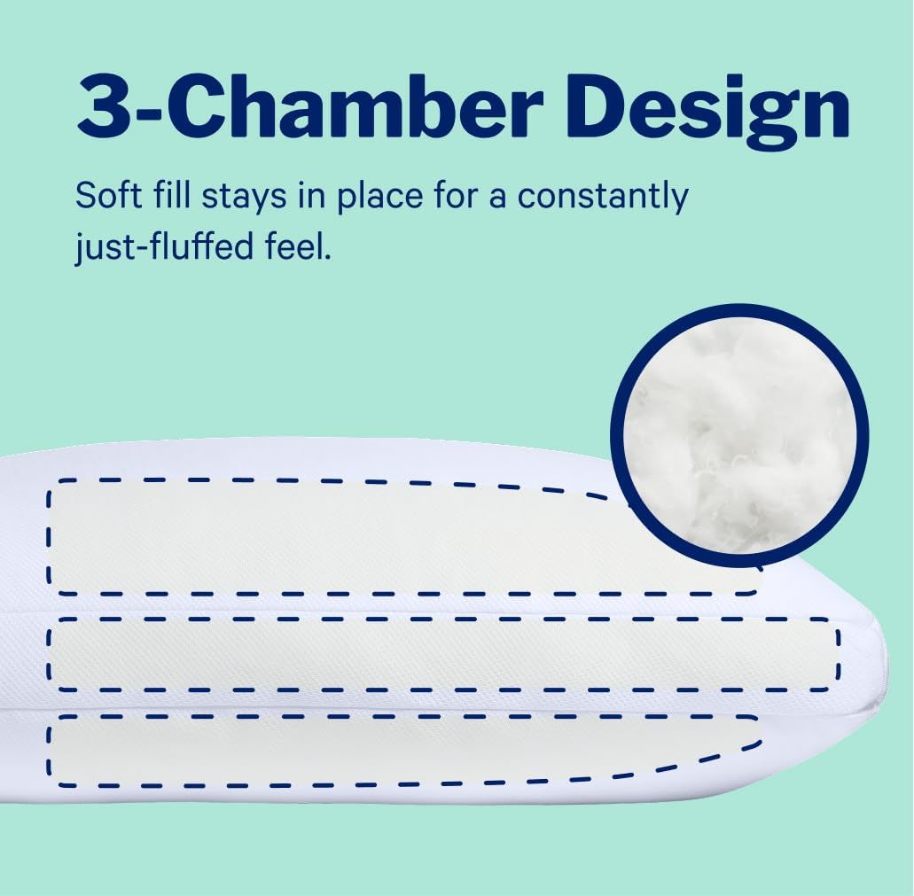 Casper Sleep Essential Cooling Foam Pillow, Standard Size – Firm Memory Foam with Cooling Cover, Supports Side Sleepers, Breathable & Pressure-Relieving