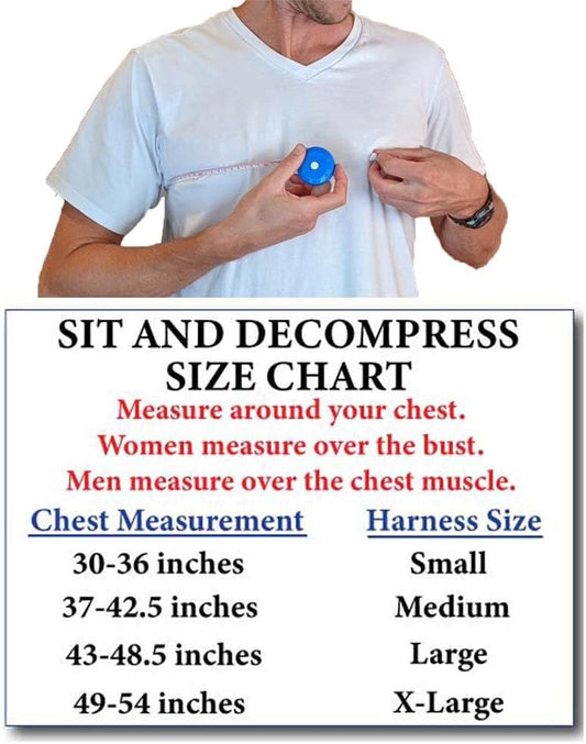 Sit and Decompress Back Stretcher 3 Minutes A Day Lumbar Traction Spinal Decompression - Inversion Table Alternative (Medium Harness No Bar)