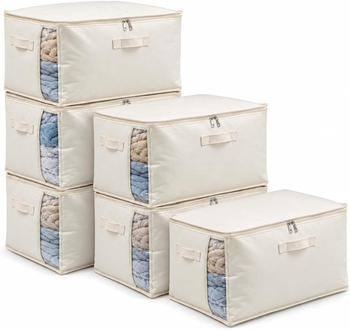Canvas Comforter Storage Bags for Clothes & King Comforters, Natural