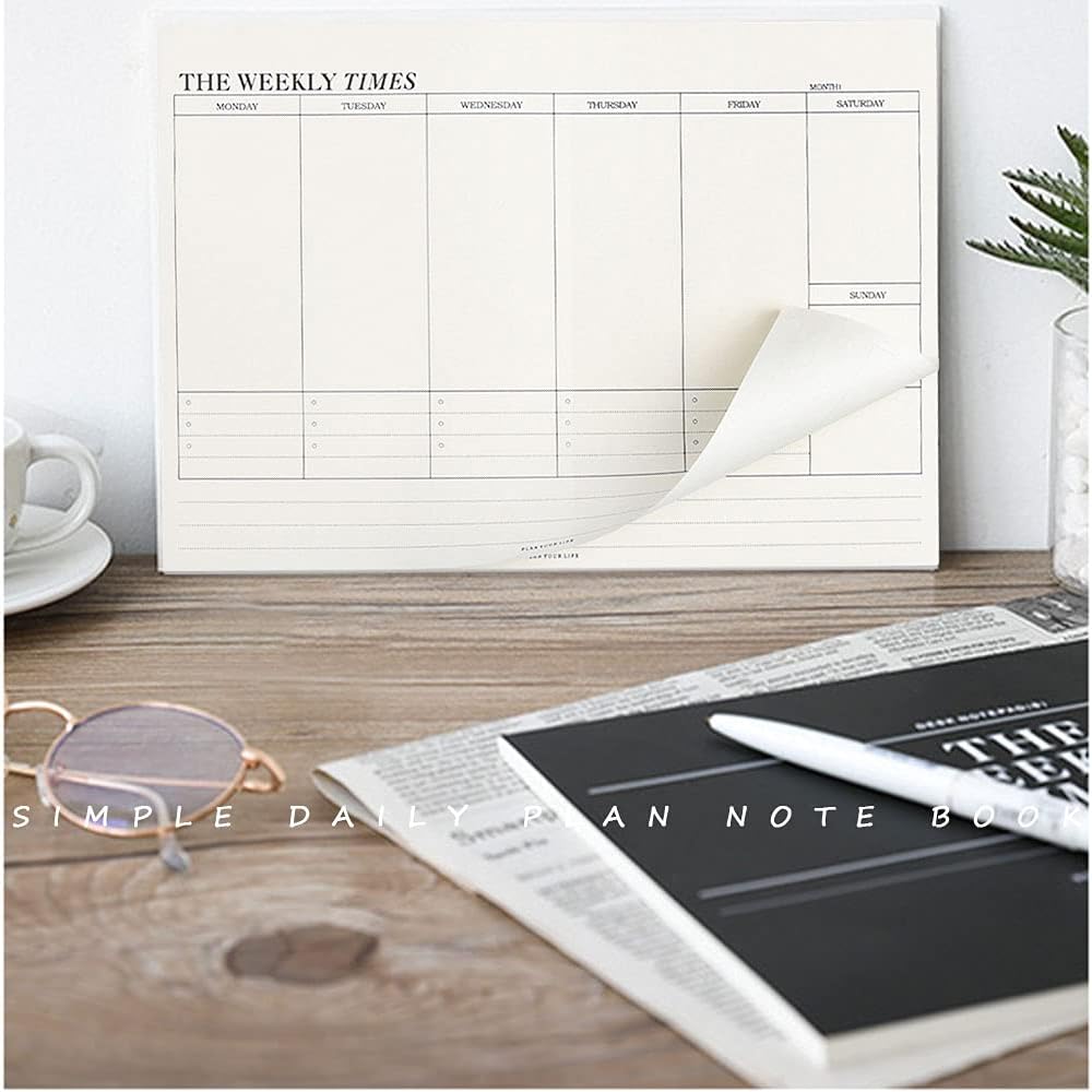 60 Sheets Weekly Pad, Tear Off Weekly Planner Notepad with Daily Schedule Weekly to Do List Notepad(7x10” )