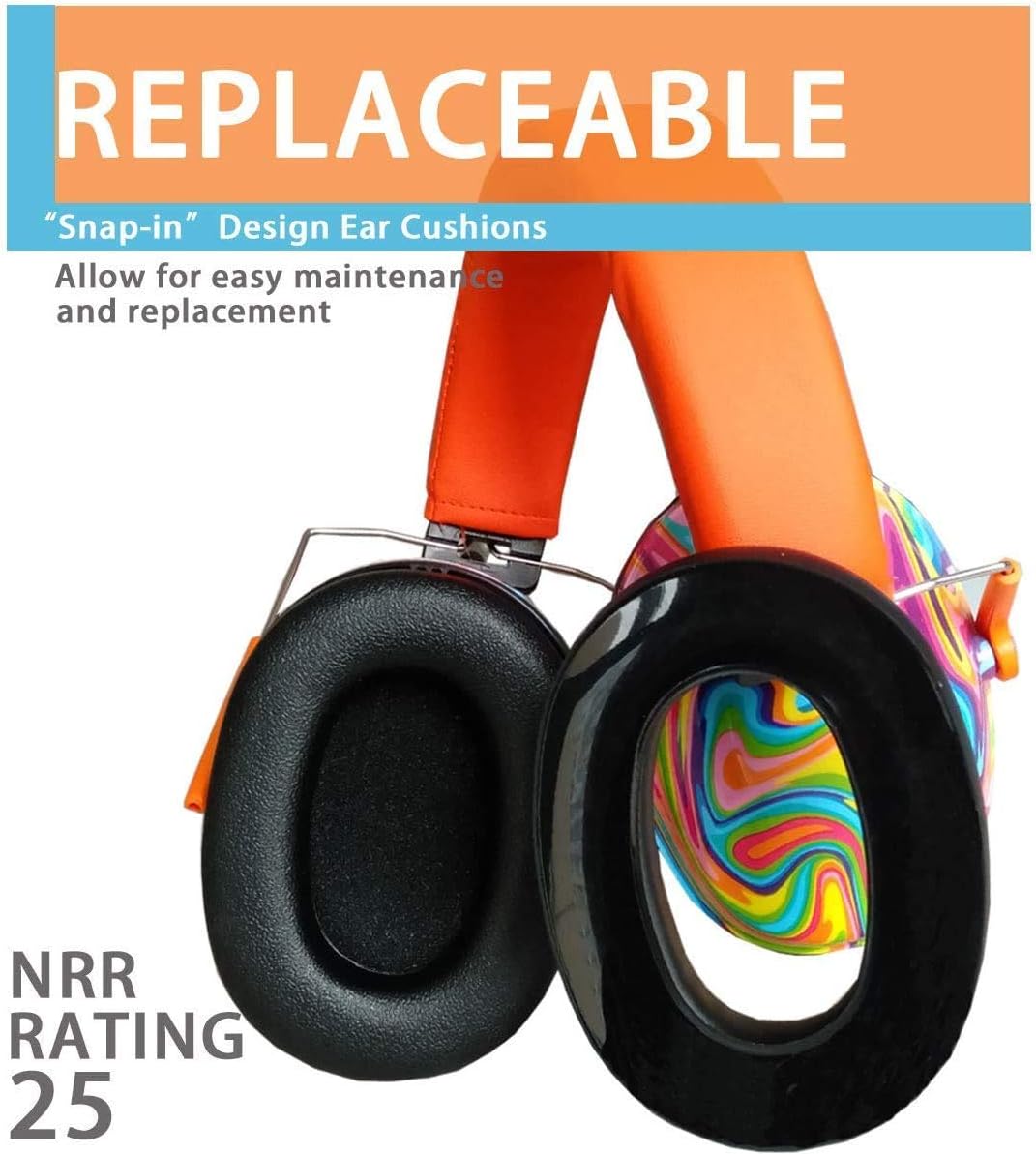 PROHEAR 032 Kids Ear Protection – Ear Muffs for Noise Reduction, 25NRR Noise Cancelling Headphones for Kids,Toddlers, Autism, Sensory Use, Hearing Protection – Orange