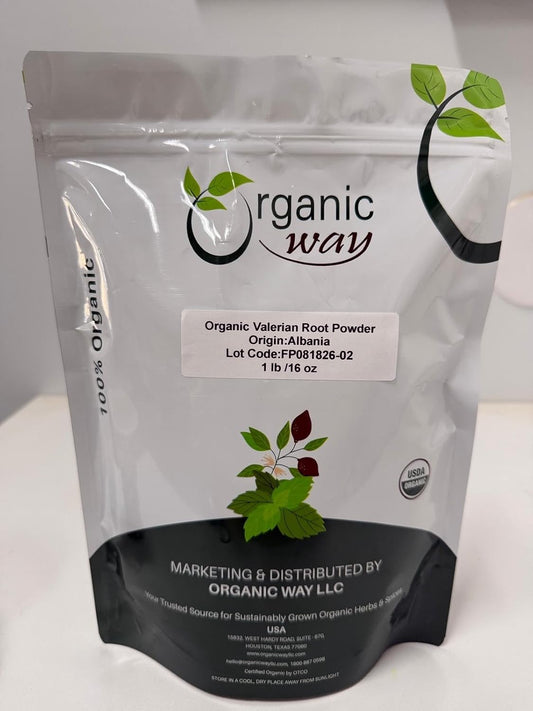Organic Way Valerian Root Powder - Herbal Tea - Origin Albania (16 Oz)