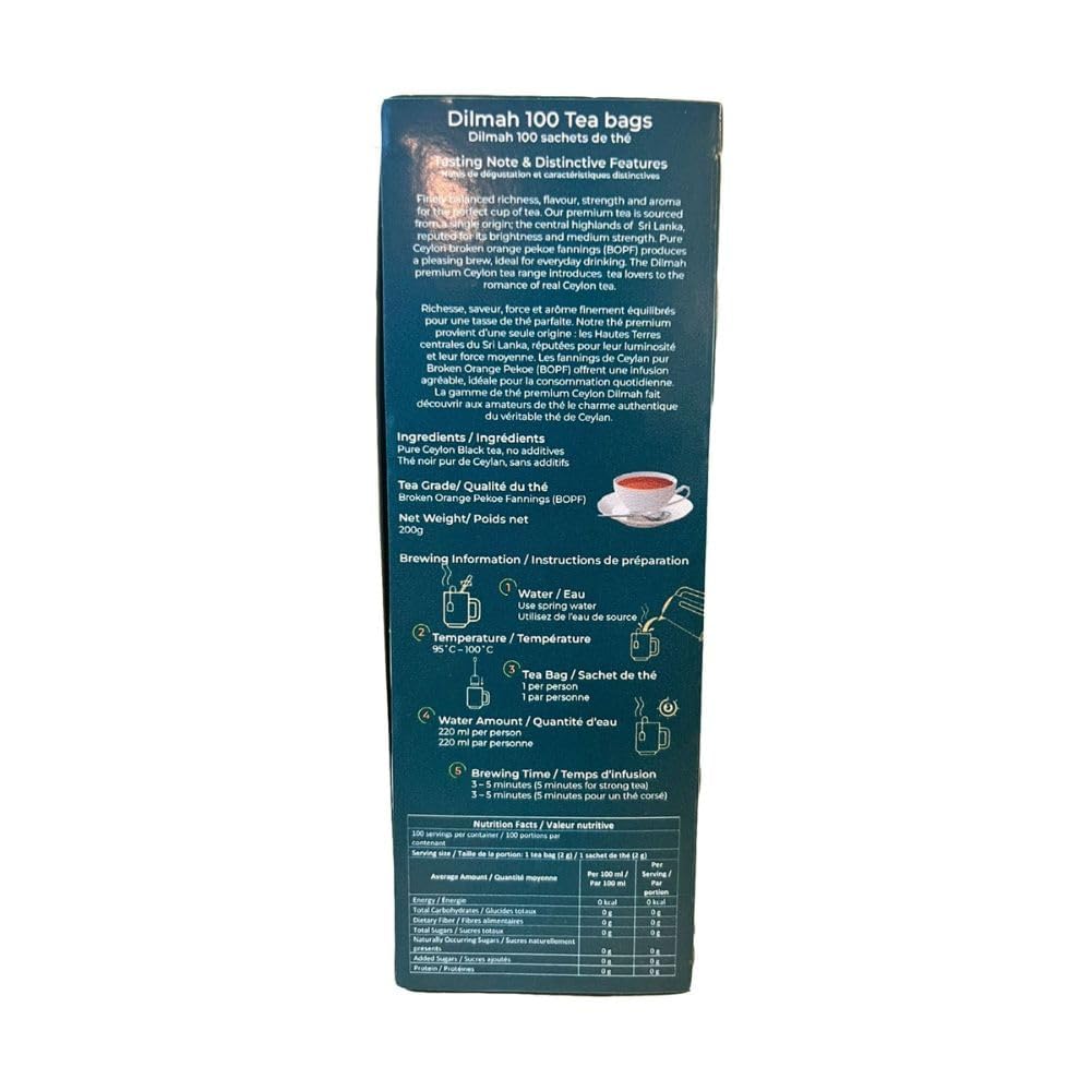 Dilmah Earl Grey Ceylon Tea - 50 Tea Bags 100g