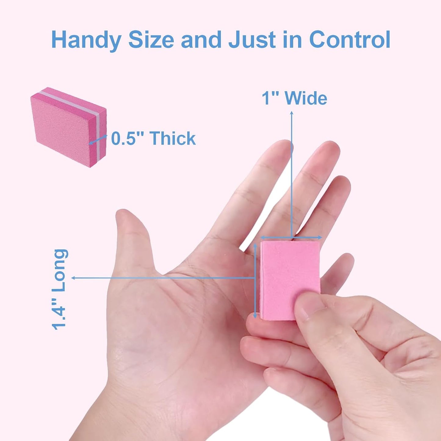 Nail Buffers (100 Pack), Mini Buffer Block Nail File for Acrylic and Natural Nails, 100/180 Grit Nail Buffer Block Bulk Buffing Blocks for Nail Buff Professional Manicure File Blocks Set Hot Pink