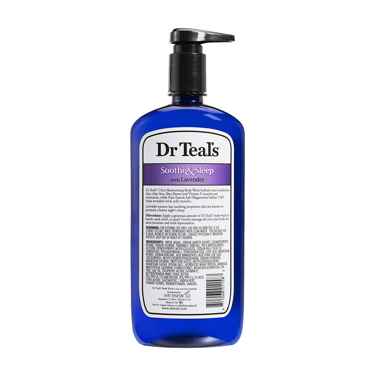 Dr Teal's Body Wash with Pure Epsom Salt, Soothe & Sleep with Lavender, 24 fl oz (Pack of 4)