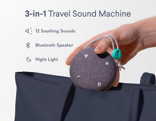 SNOOZ Go 2 Travel White Noise Sound Machine - 12 Sounds, Rechargeable Bluetooth Speaker, Nightlight - Portable Sound Machine for Hotels, Sleep, Adults, Baby Registry, Kids, White Noise for Sleeping